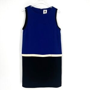 Lisa Perry Dress Womens 10 Wool Silk Career Preppy Old‎ Money Colorblock